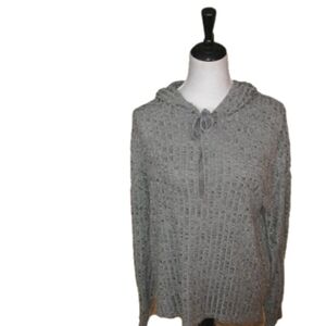 KNOX Rose Gray Hooded Tunic Top Size Medium